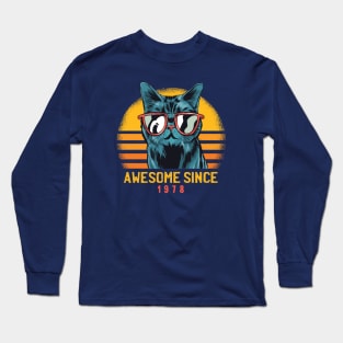 Retro Cool Cat Awesome Since 1978 // Awesome Cattitude Cat Lover Long Sleeve T-Shirt